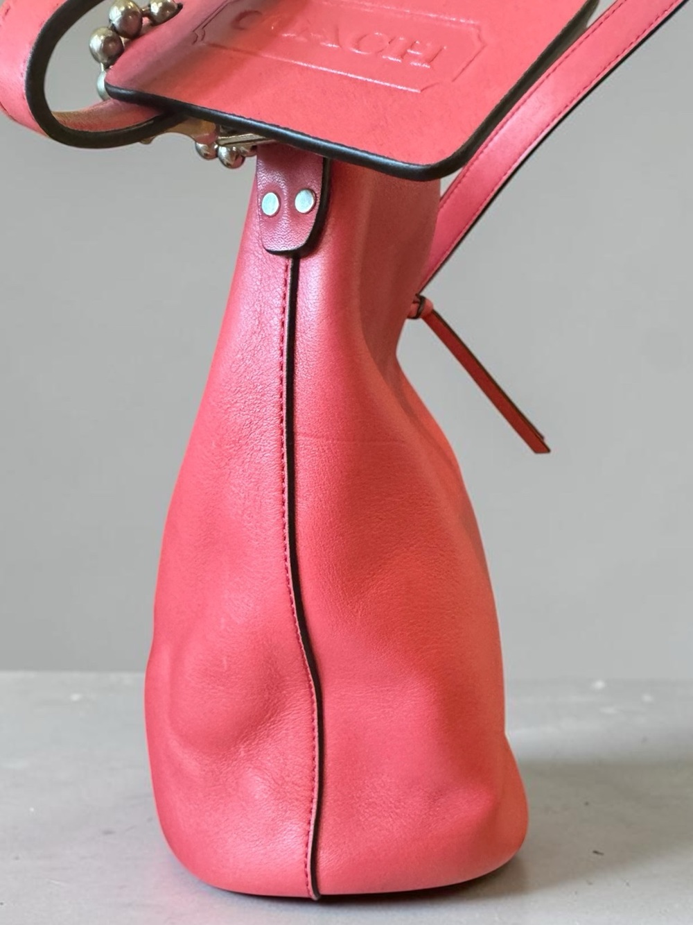 Coach - Bleeker Mini Duffle Bucket Bag #32281 2014 Loganberry - Nice Condition - Picture 6 of 13
